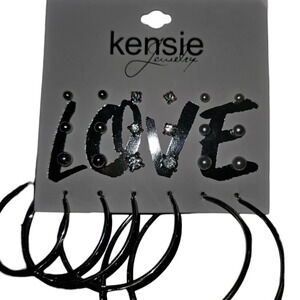 Kensie Jewelry Silver/Gold Stud & Hoop Bundle